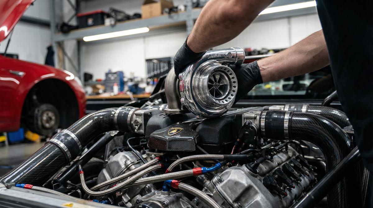 小小绘汽车改装视频-V12引擎涡轮增压改装