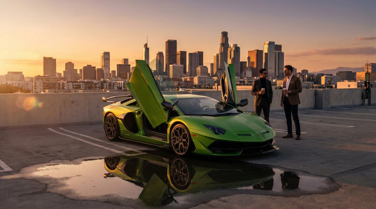 小小绘汽车改装视频-城市天台超跑改装展示